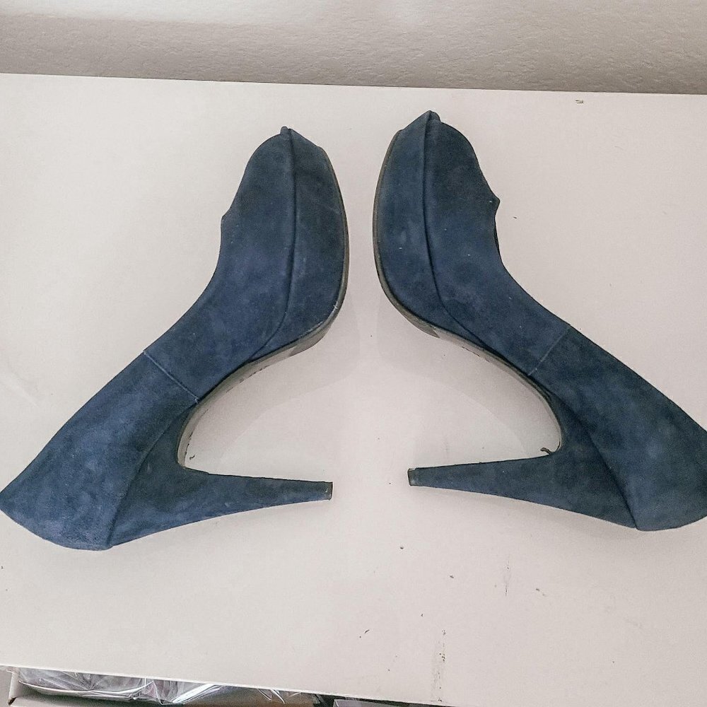 Gastone Lucioli Blue Platform High Heel Pumps 40.5 - Picture 3 of 8